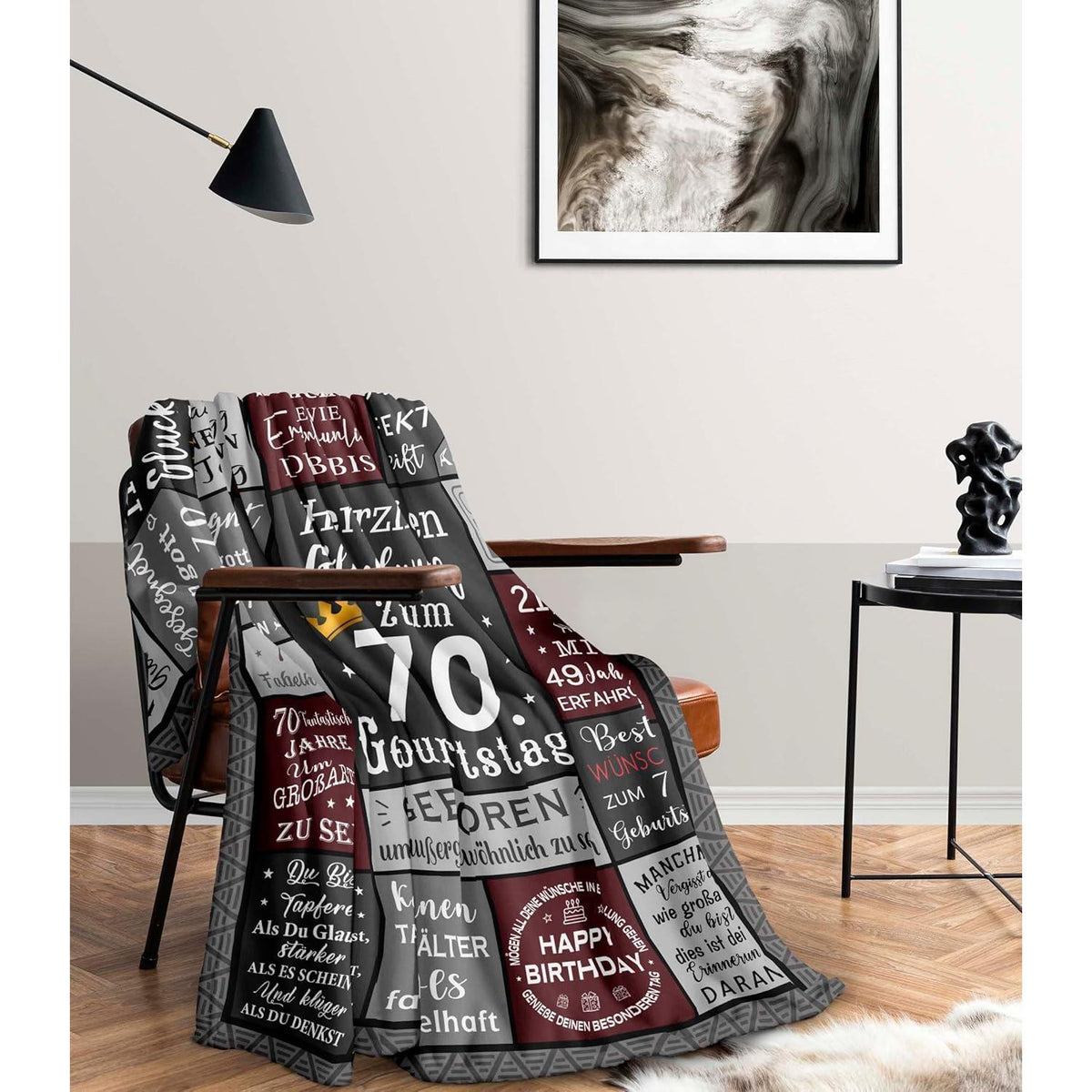70. Geburtstag Decke für Männer – Kuscheliges Geschenk 150x130cm