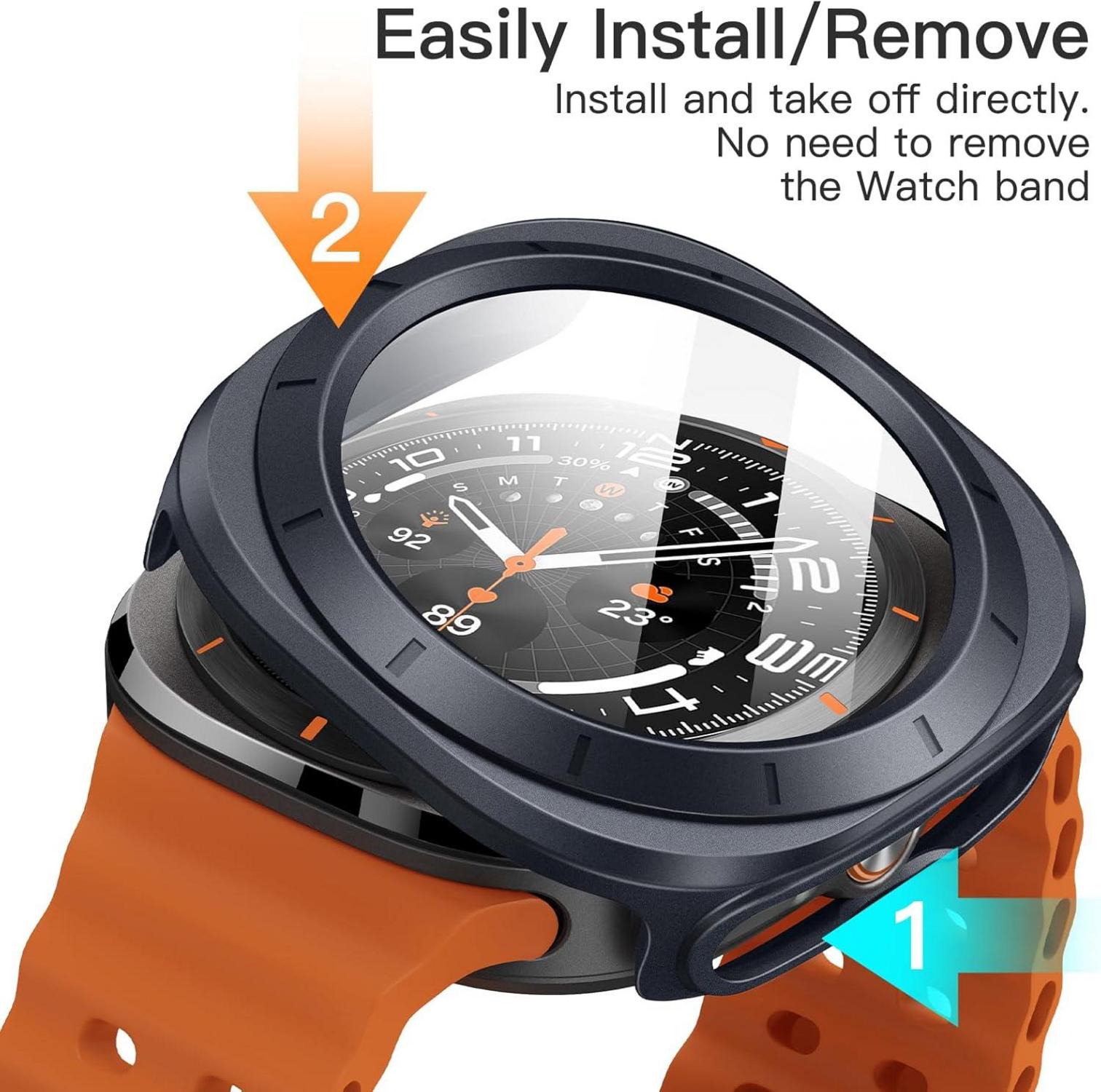 JETech Hülle Samsung Galaxy Watch Ultra 47mm Titanium Gray 2er Pack