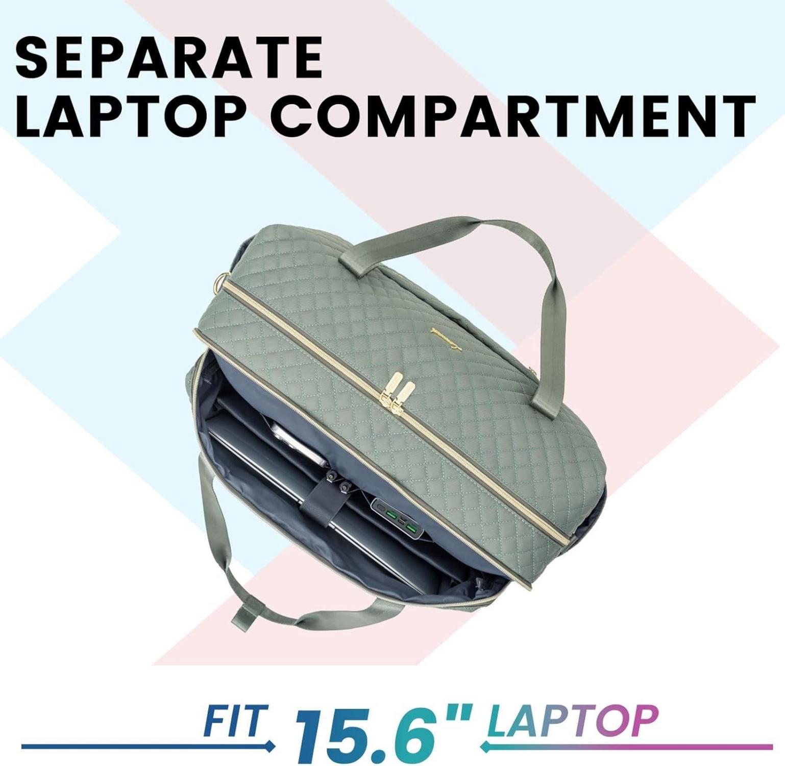 Reisetasche Damen Sporttasche mit Laptopfach Groß Weekender Handgepäck