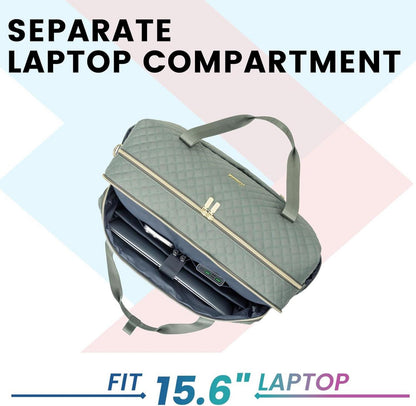 Reisetasche Damen Sporttasche mit Laptopfach Groß Weekender Handgepäck