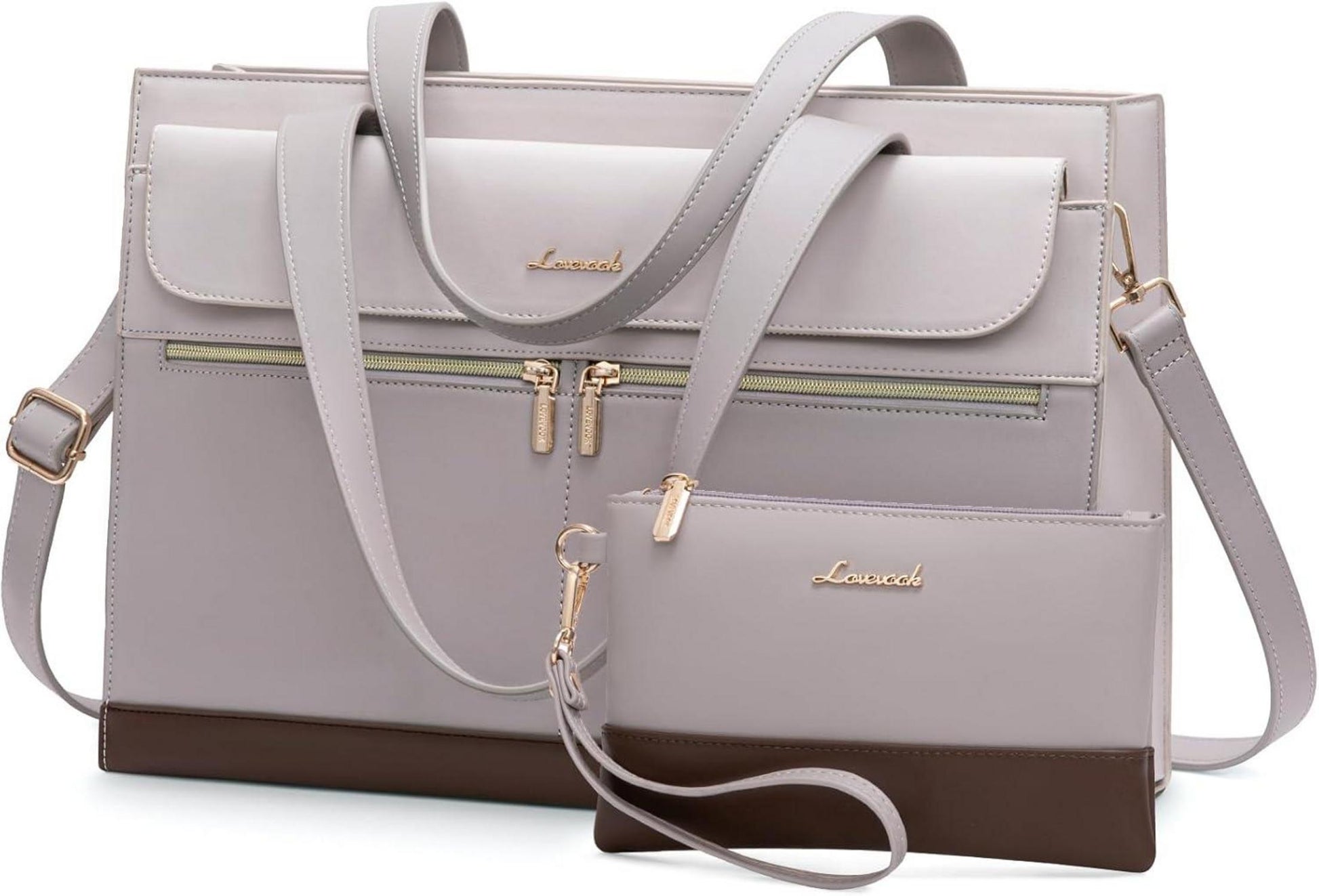 Laptoptasche 15,6 Zoll Handtasche PU Leder Groß multifunktional