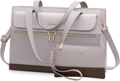 Laptoptasche 15,6 Zoll Handtasche PU Leder Groß multifunktional
