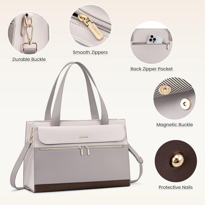 LOVEVOOK Laptoptasche 15,6 Zoll Damen Handtasche PU Leder Büro Arbeit Uni