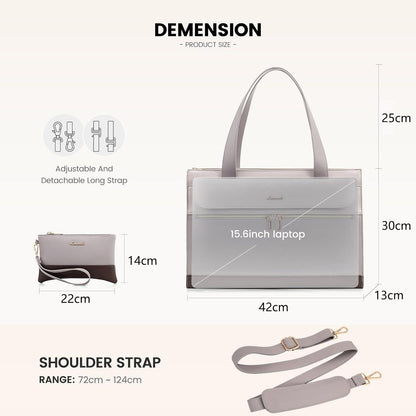 Damentasche Laptoptasche 15,6 Zoll Handtasche Arbeitstasche Damen Uni Büro