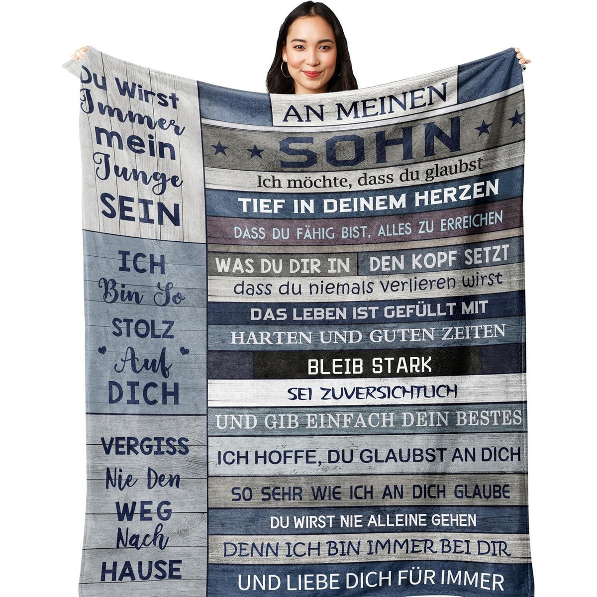 Flaneldecke für Sohn – Geschenk zum 18. Geburtstag, Abschluss, Mutmacher