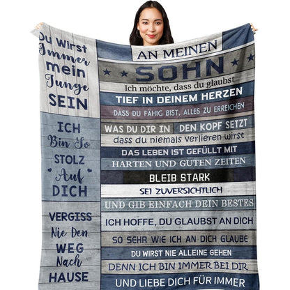 Flaneldecke für Sohn – Geschenk zum 18. Geburtstag, Abschluss, Mutmacher