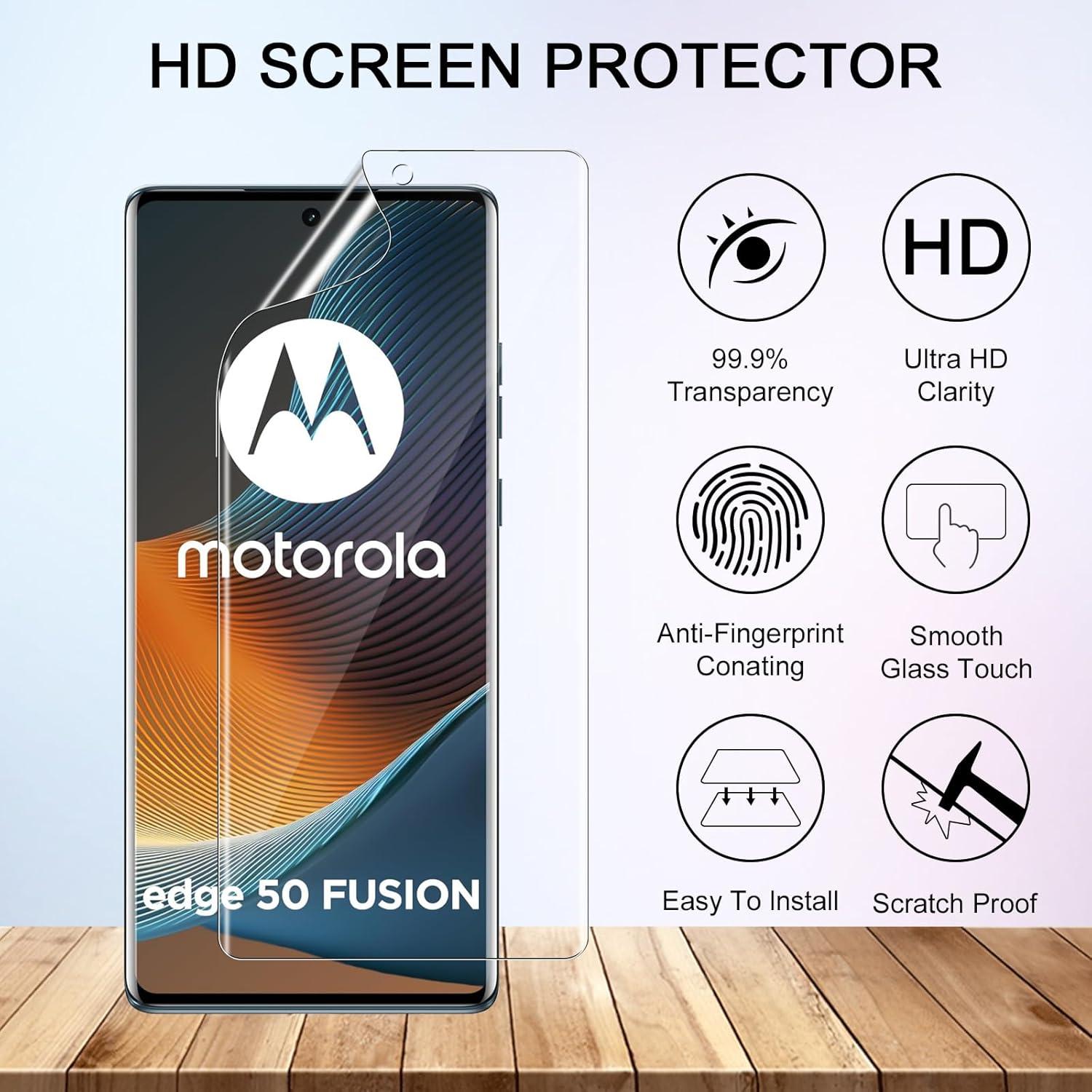 QULLOO Displayfolie + Kameraschutz für Motorola Moto Edge 50