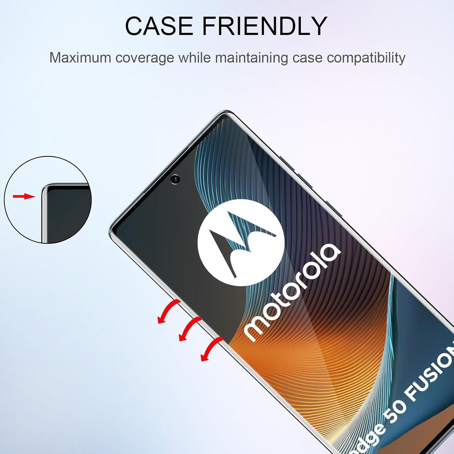 2x QULLOO Display Schutzfolie + Kameraschutz für Moto Edge 50 Fusion