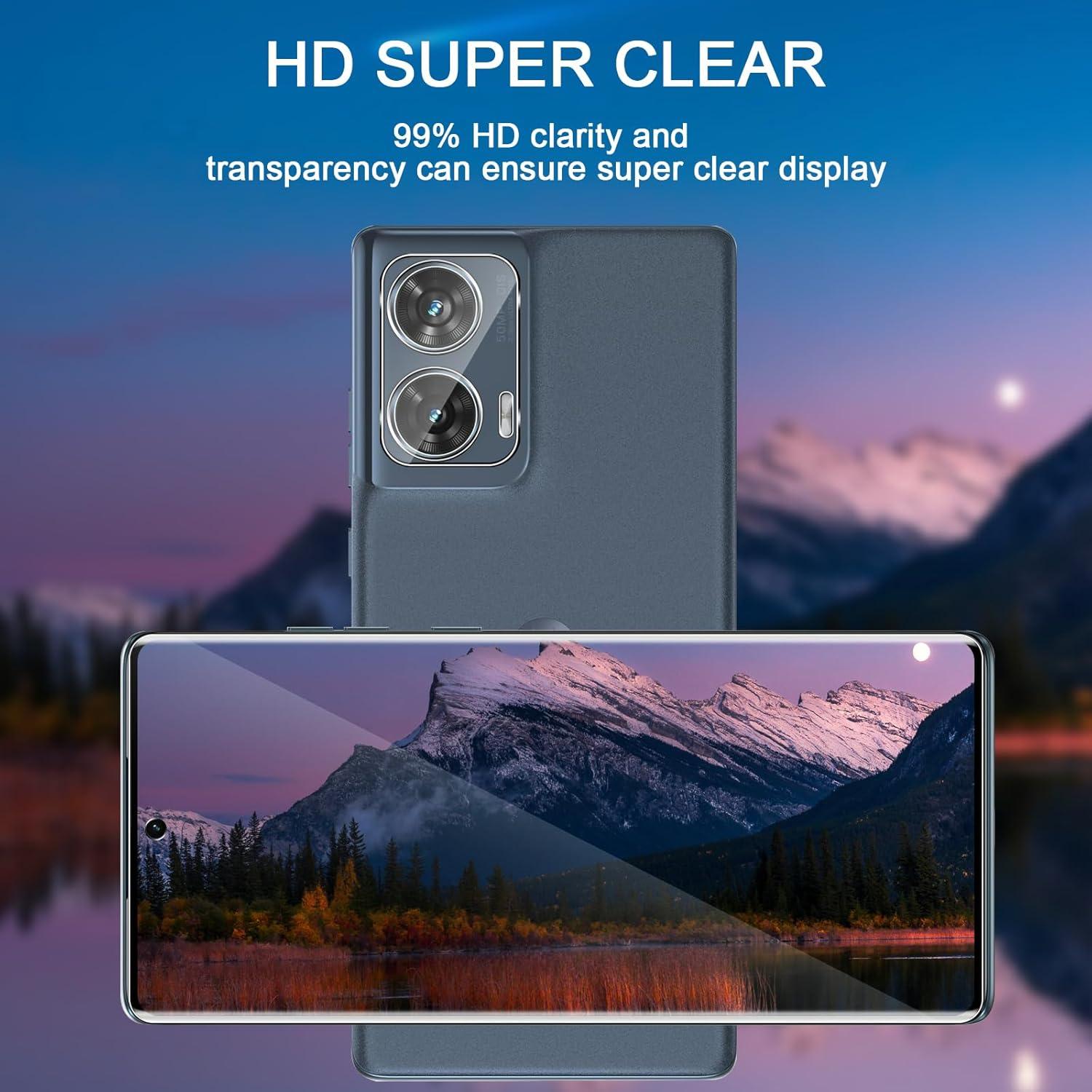2x QULLOO Display Schutzfolie + Kameraschutz für Moto Edge 50 Fusion
