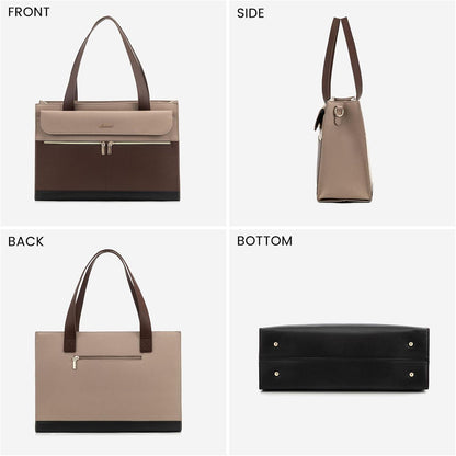 LOVEVOOK Laptop Handtasche Damen 15,6 Zoll PU Leder Groß Business 2in1 Tasche