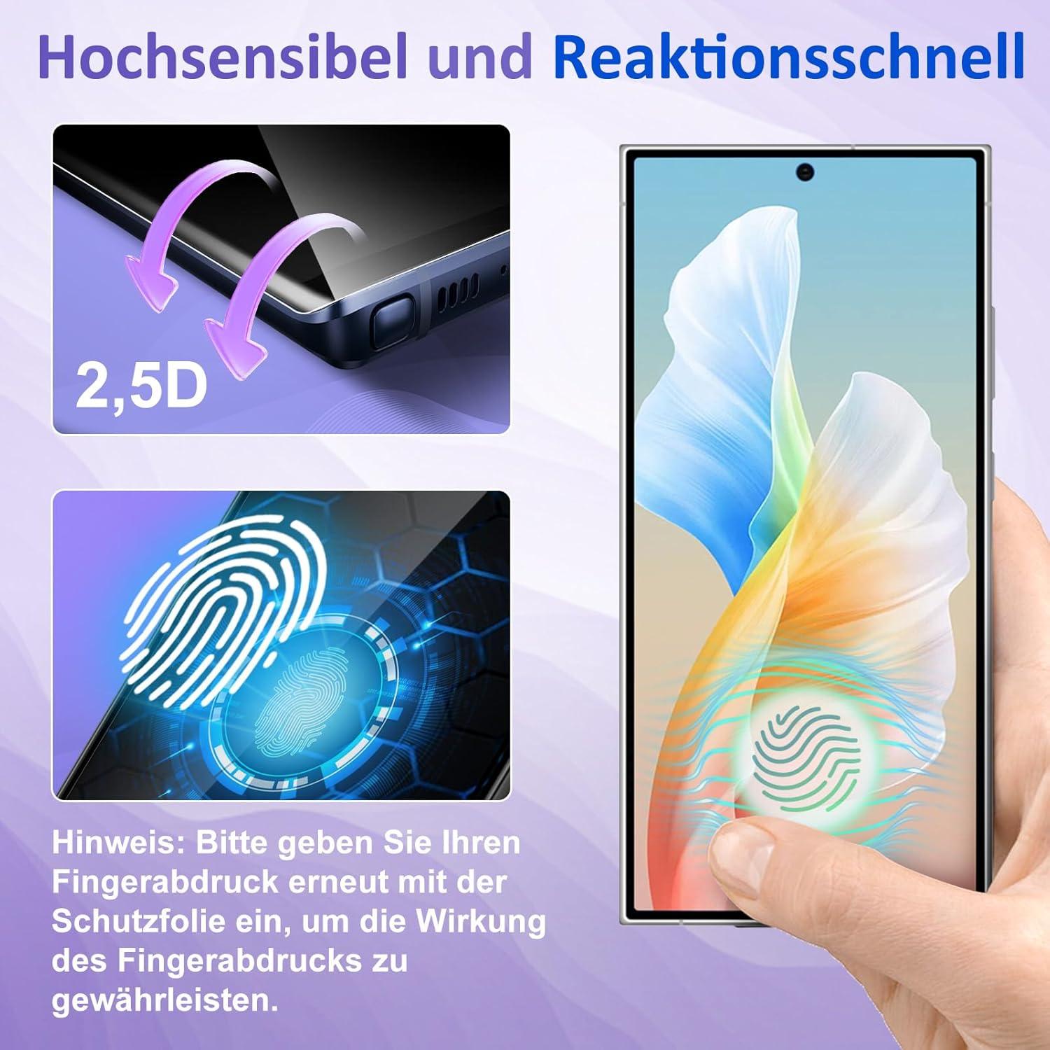 Samsung Galaxy S24 Ultra 5G Panzerglas Schutzfolie 9H Härte