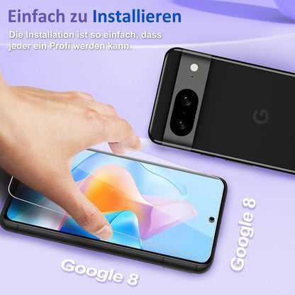 2er Pack Panzerglas Google Pixel 8 Schutzfolie 9H Härte Displayfolie