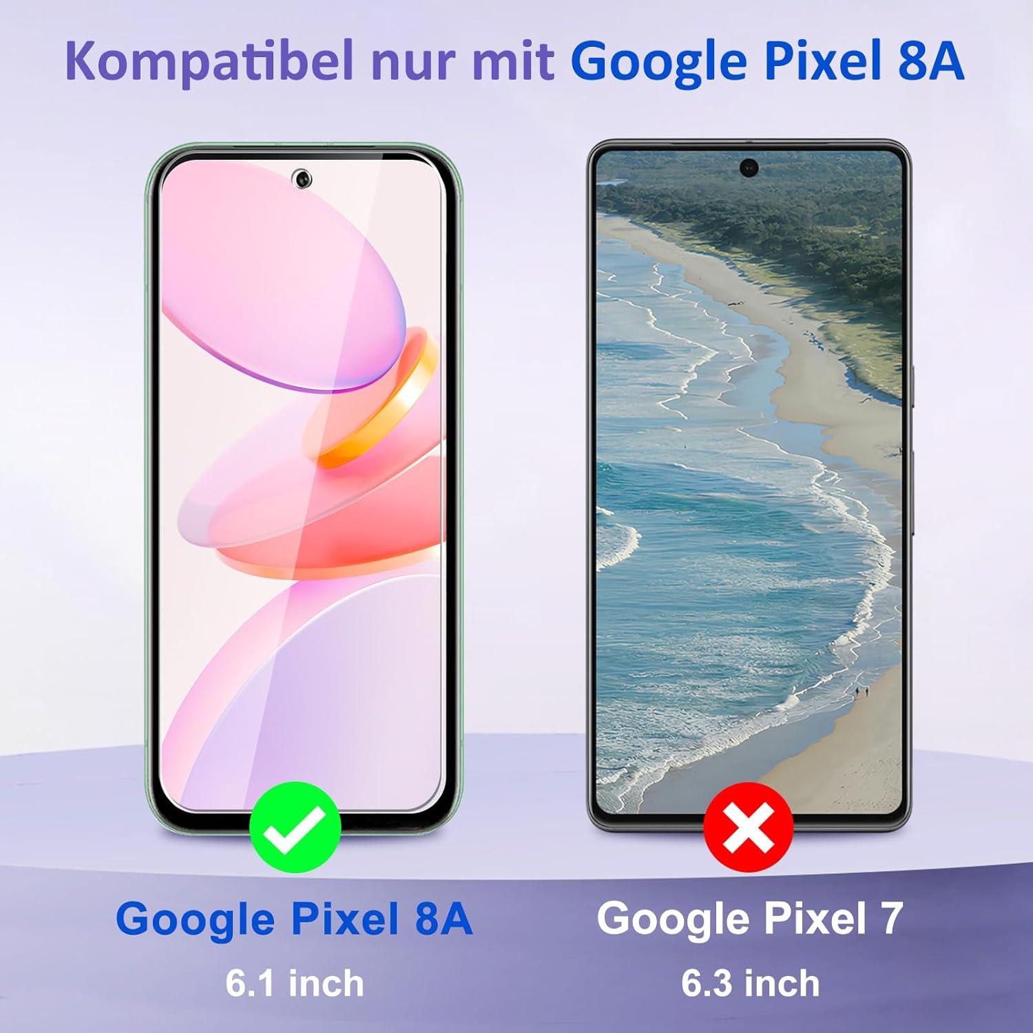 Panzerfolie Google Pixel 8A Schutzglas + Kamerafolie 2+2 Set