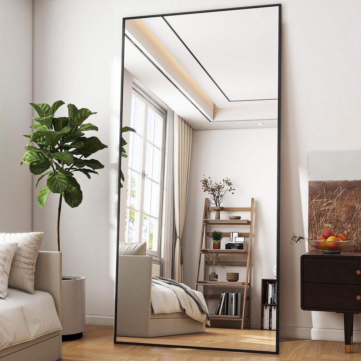 Großer Standspiegel 180x76 cm | HD Spiegel mit Ständer & Wandaufhängung