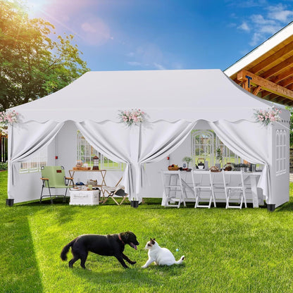 3x6m Faltpavillon wasserdicht mit 6 Seitenwänden & Zubehör
