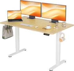 Höhenverstellbarer Schreibtisch Elektrisch 140x70cm Beige
