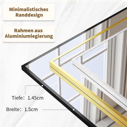 Großer Standspiegel 180x76 cm – Schwarz oder Gold | Wandspiegel mit Ständer