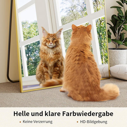 Großer Standspiegel 180x76 cm – Schwarz oder Gold | Wandspiegel mit Ständer