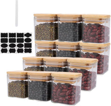 12er Set Stapelbare Gewürzgläser eckig luftdicht 150ml Glas