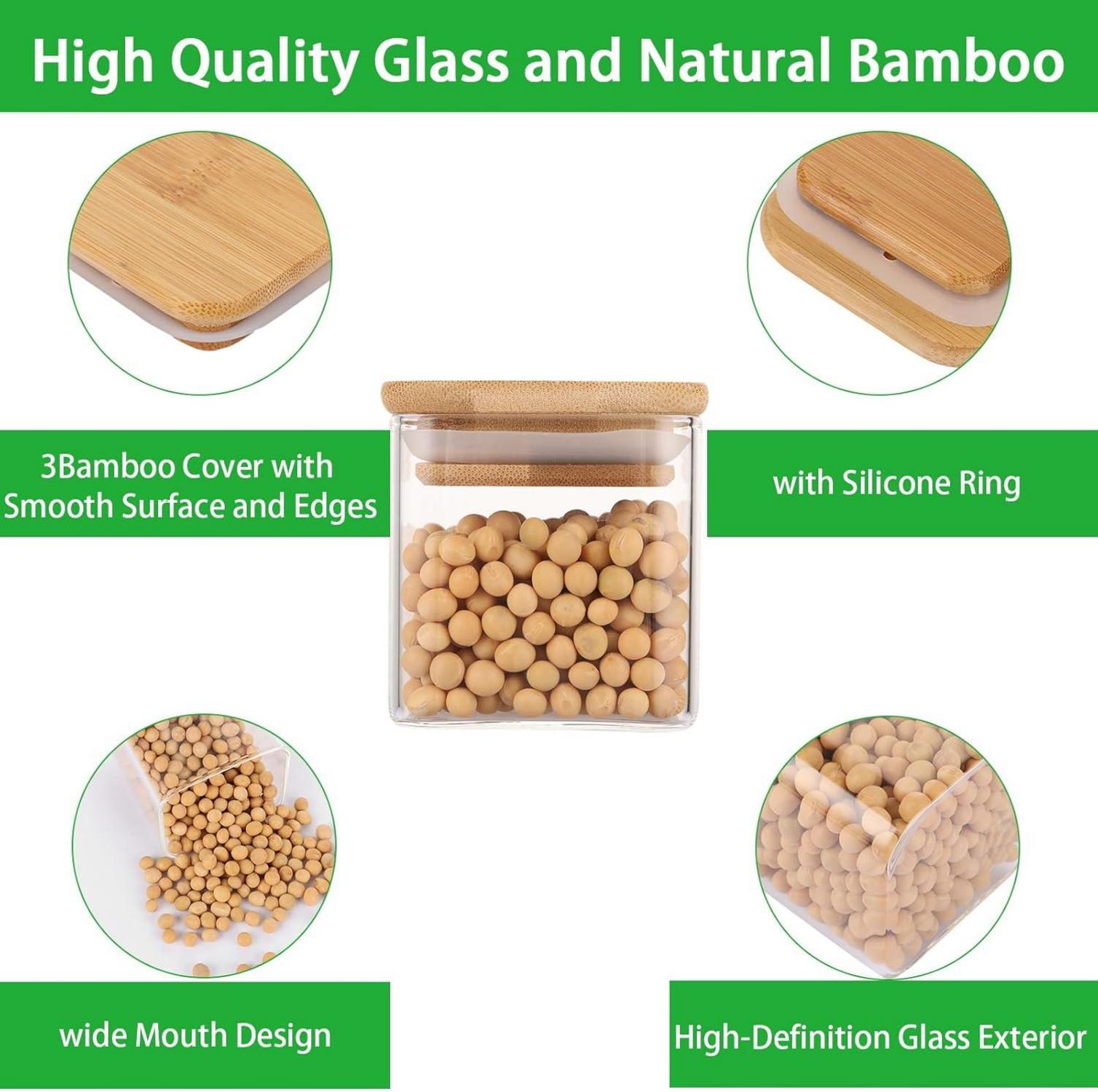 12er Set Stapelbare Gewürzgläser eckig luftdicht 150ml Glas