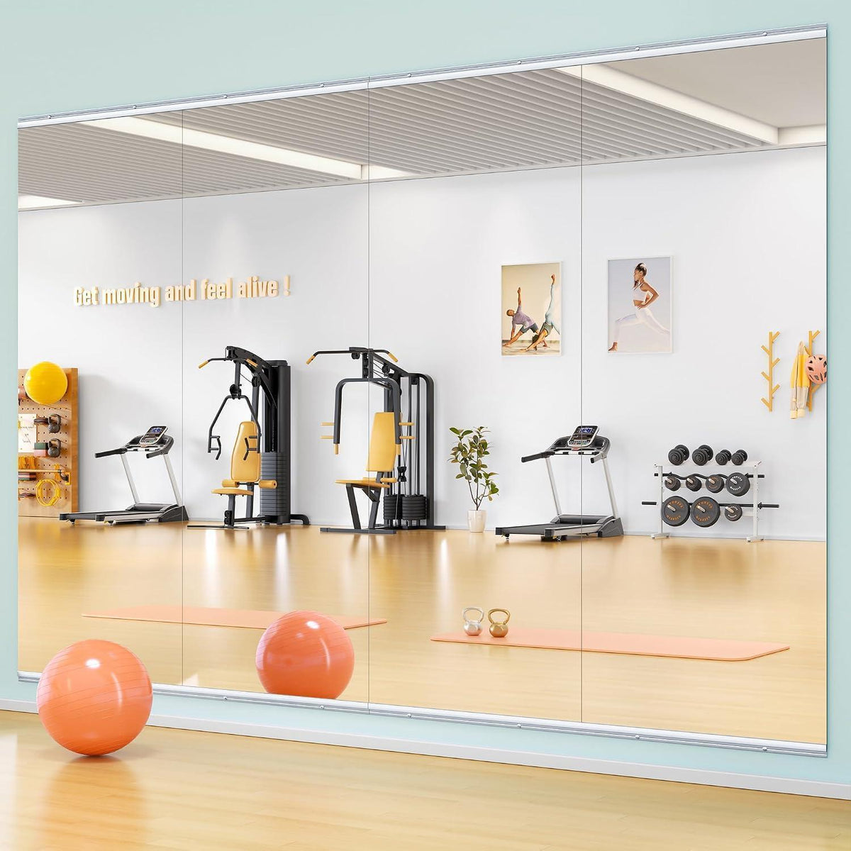 Ganzkörperspiegel 240x100cm – Fitness & Yoga Spiegel Wandmontage
