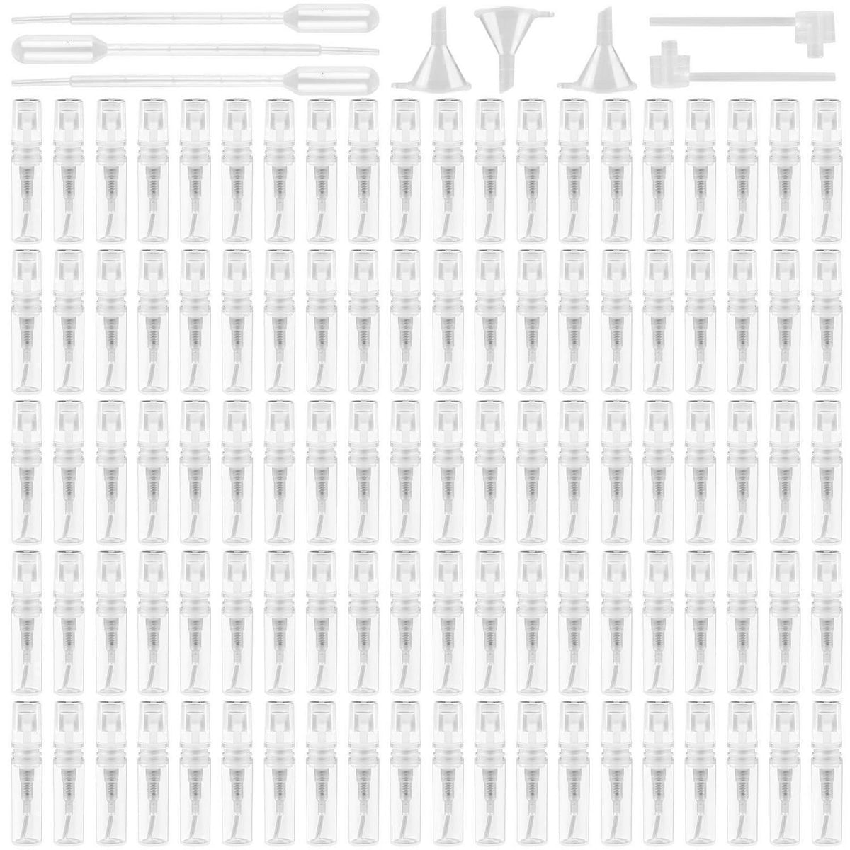 100x 2ml Mini Sprühflaschen leer, nachfüllbar, für Parfüm & Proben