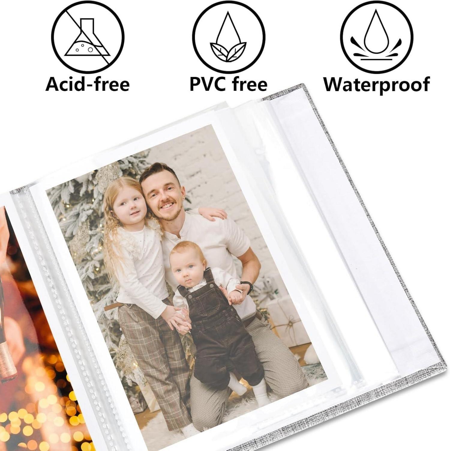 Fotoalbum 10x15 Klein 2er Pack Leinen Cover Frontfenster Blau
