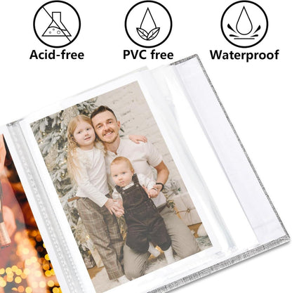Fotoalbum 10x15 Klein 2er Pack Leinen Cover Frontfenster Blau