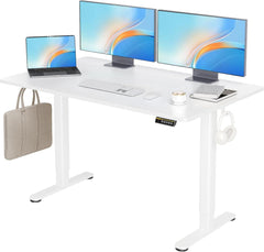 Höhenverstellbarer Schreibtisch Elektrisch 140x70 cm Kabelmanagement