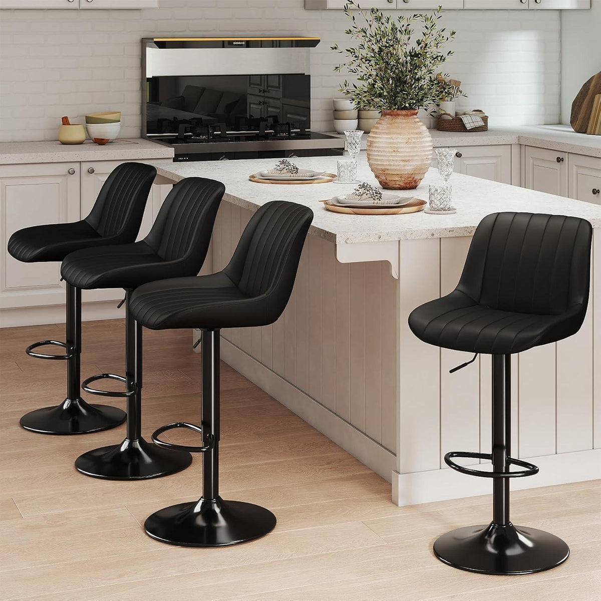 Drehbarer Barhocker mit Lehne, Höhenverstellbar & Komfortabel