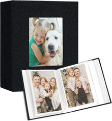 Fotoalbum Set mit Leinen Cover 10x15 Fotos 2er Pack Schwarz
