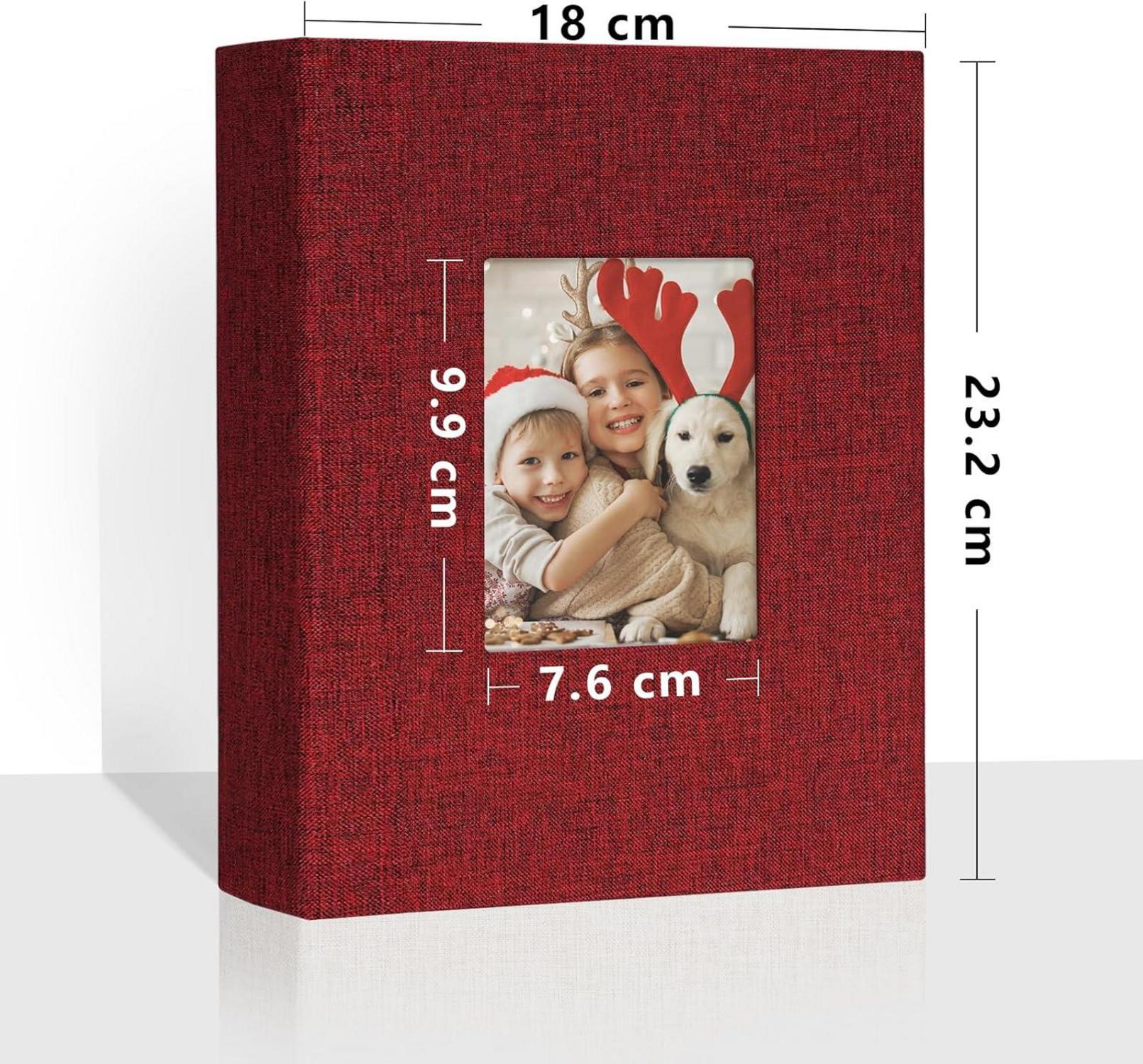 Vienrose Fotoalben Klein 10x15 Leinen Cover 2 Pack Rot