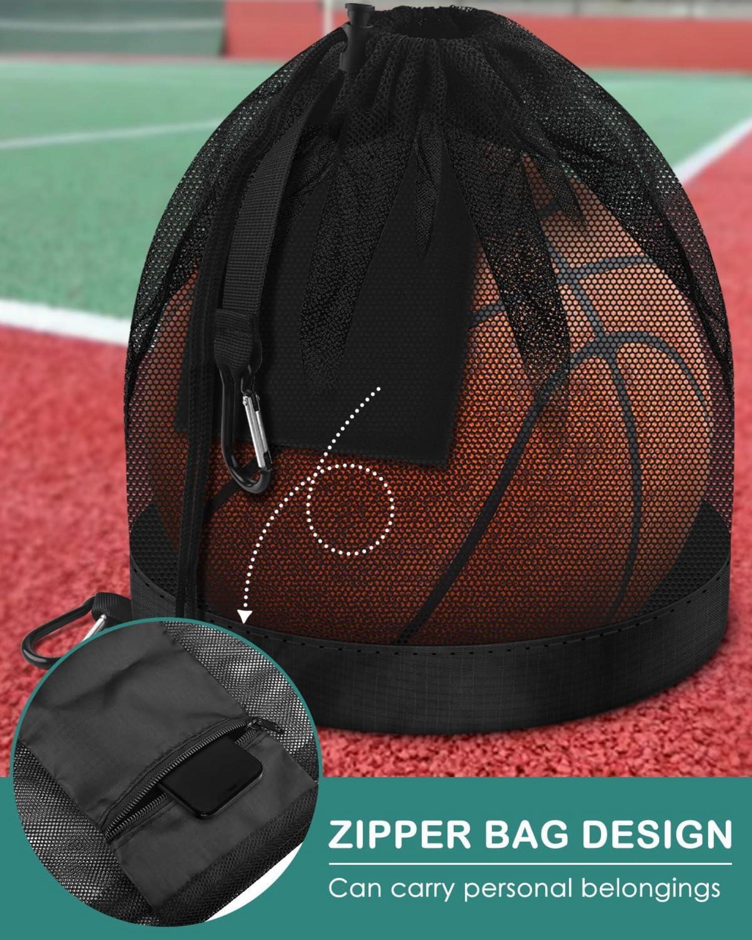 Ballsack Ballnetz mit Karabiner Reißverschlusstasche Kordelzug