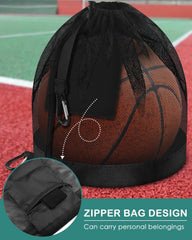 Ballsack Ballnetz mit Karabiner Reißverschlusstasche Kordelzug