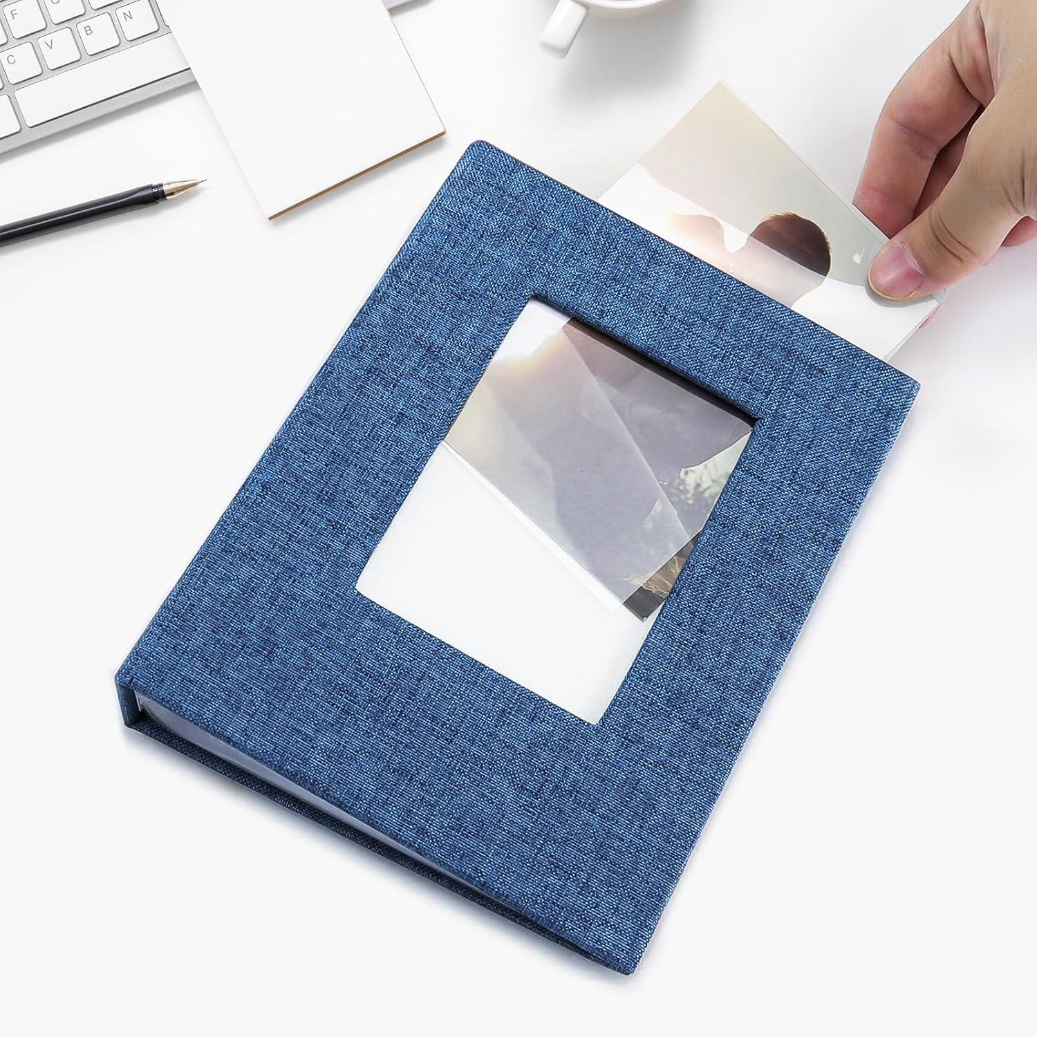 Fotoalbum 10x15 2er Pack Leinen Cover Frontfenster 100 Taschen Blau