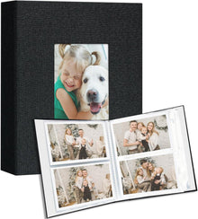 Fotoalbum 10x15 Schwarz 2er Pack Leinen Cover Frontfenster 200 Fotos