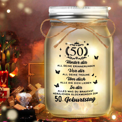 LED Flaschenlicht 50. Geburtstag Deko Geschenk Nachtlicht