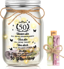 LED Flaschenlicht Geschenkideen 50. Geburtstag Oma Opa