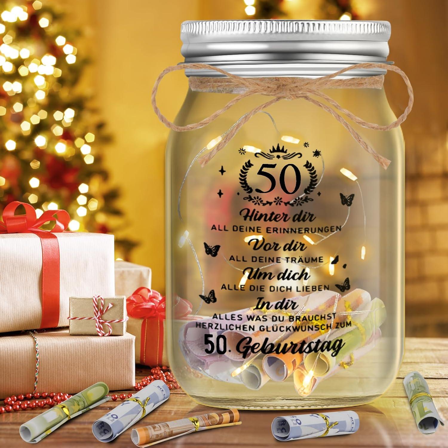 LED Flaschenlicht 50. Geburtstag Deko Geschenk Nachtlicht
