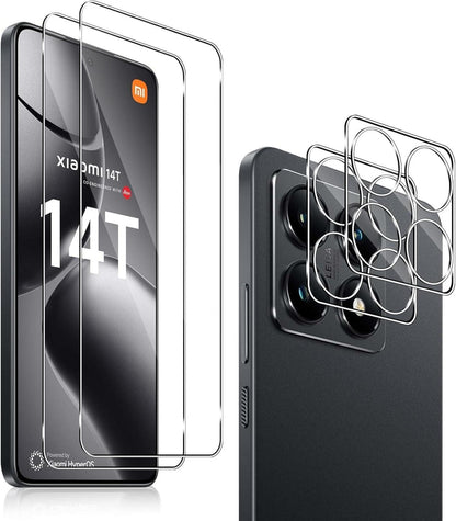 Panzerglas Schutzfolie für Xiaomi 14T, 4-teiliges Set Transparent