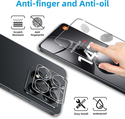 QULLOO Xiaomi 14T Panzerglas 2 Stück Screen + Kameraschutz