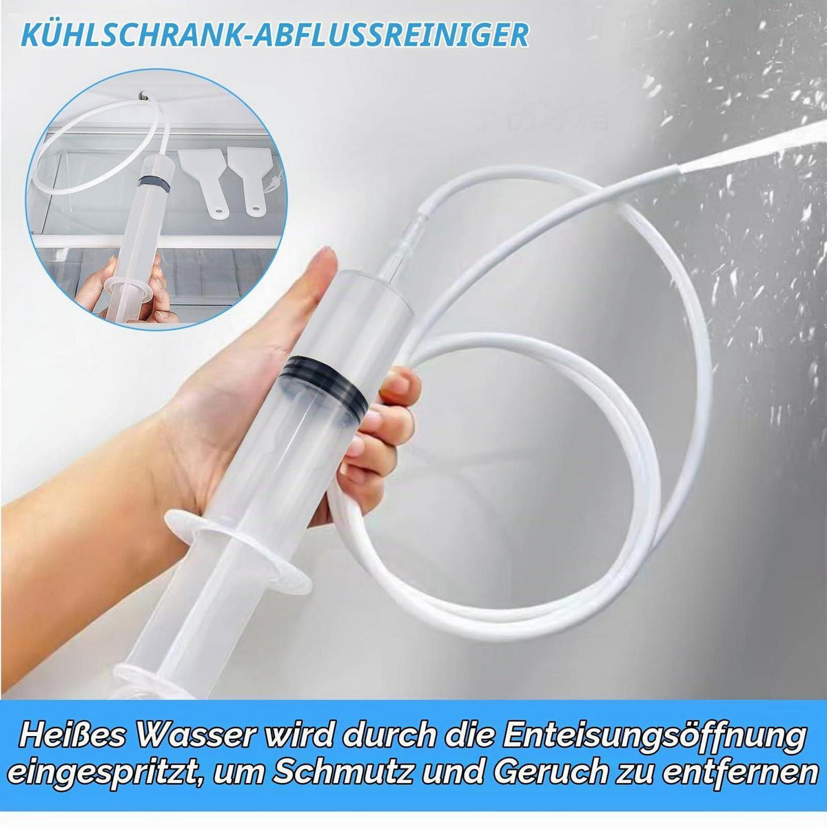 Kühlschrank Abfluss Reinigungsset mit Bürste und Spritze