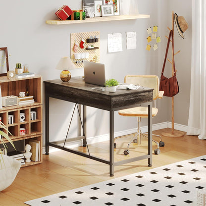Schreibtisch mit Holzschubladen, Home Office Computertisch, einfacher moderner