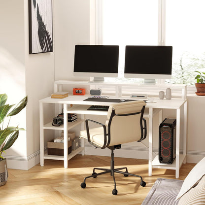 CAIYUN Schreibtisch mit Tastaturablage und Monitorständer