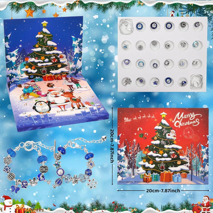 Adventskalender Schmuck Mädchen 24 DIY Charm Armbänder Kit