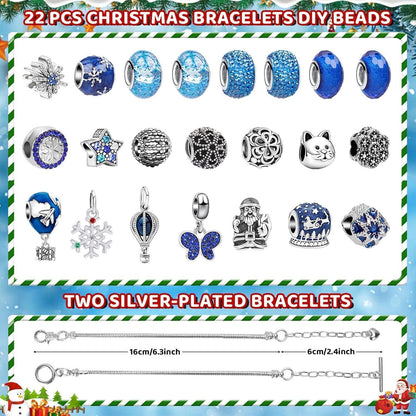 Adventskalender Schmuck Mädchen 24 DIY Charm Armbänder Kit