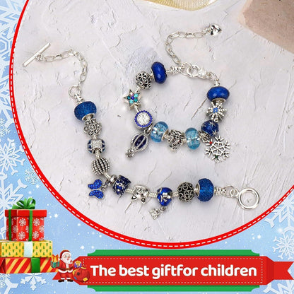 Adventskalender Schmuck Mädchen 24 DIY Charm Armbänder Kit