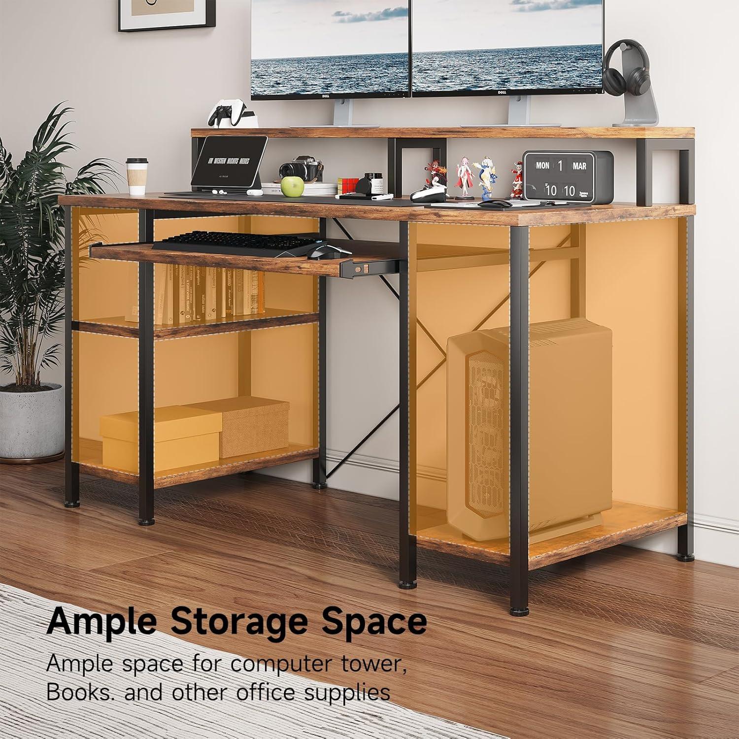 Schreibtisch mit Tastaturablage und