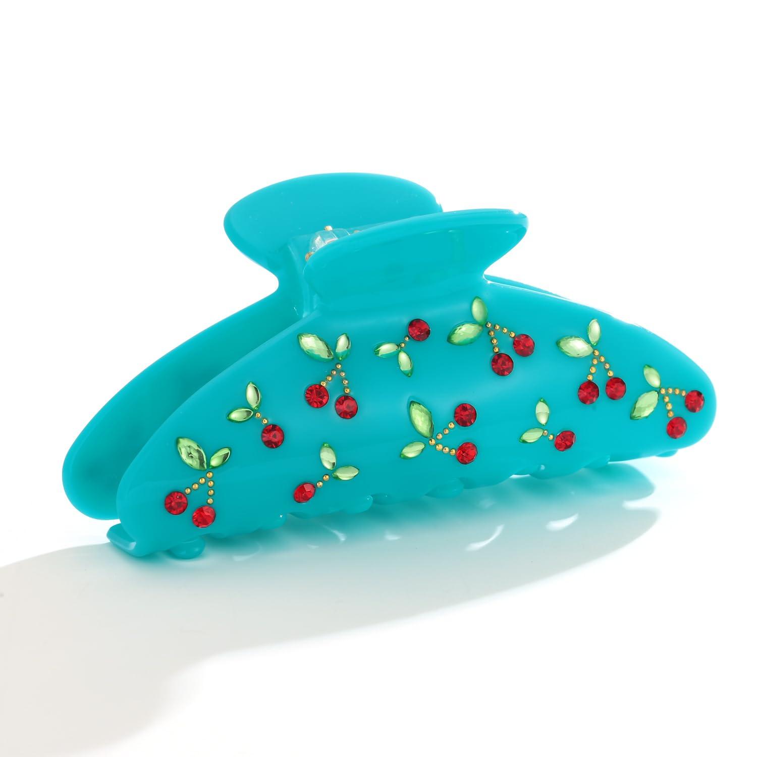 Türkise Kirsch Haarspange Strasssteinen Acrylfestigkeit