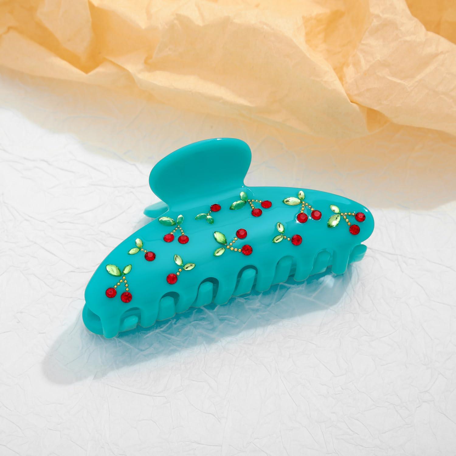 Türkise Kirsch Haarspange Strasssteinen Acrylfestigkeit